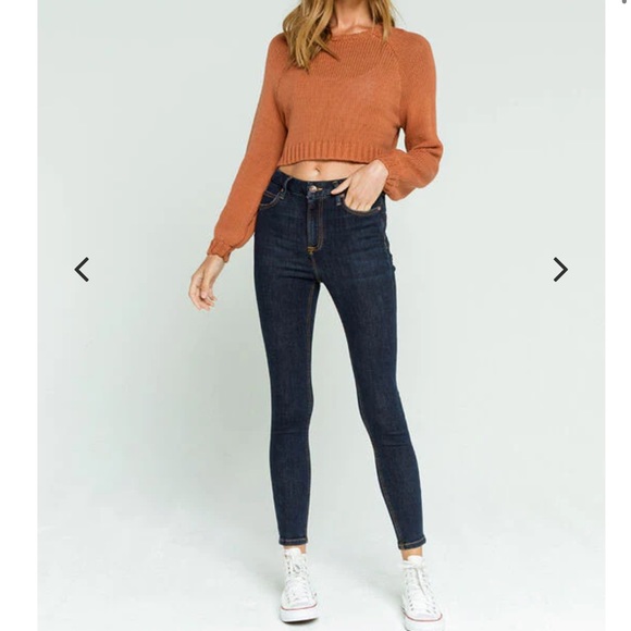 Free People Montana Dark Wash Skinny Jeans Size 24 NWOT. - Picture 1 of 10